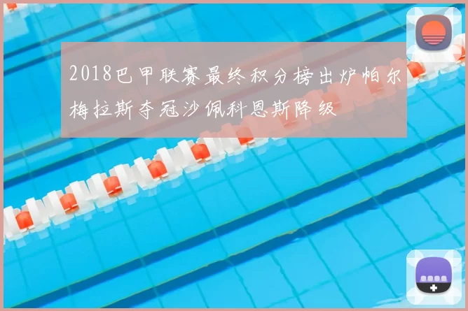 2018巴甲联赛最终积分榜出炉帕尔梅拉斯夺冠沙佩科恩斯降级